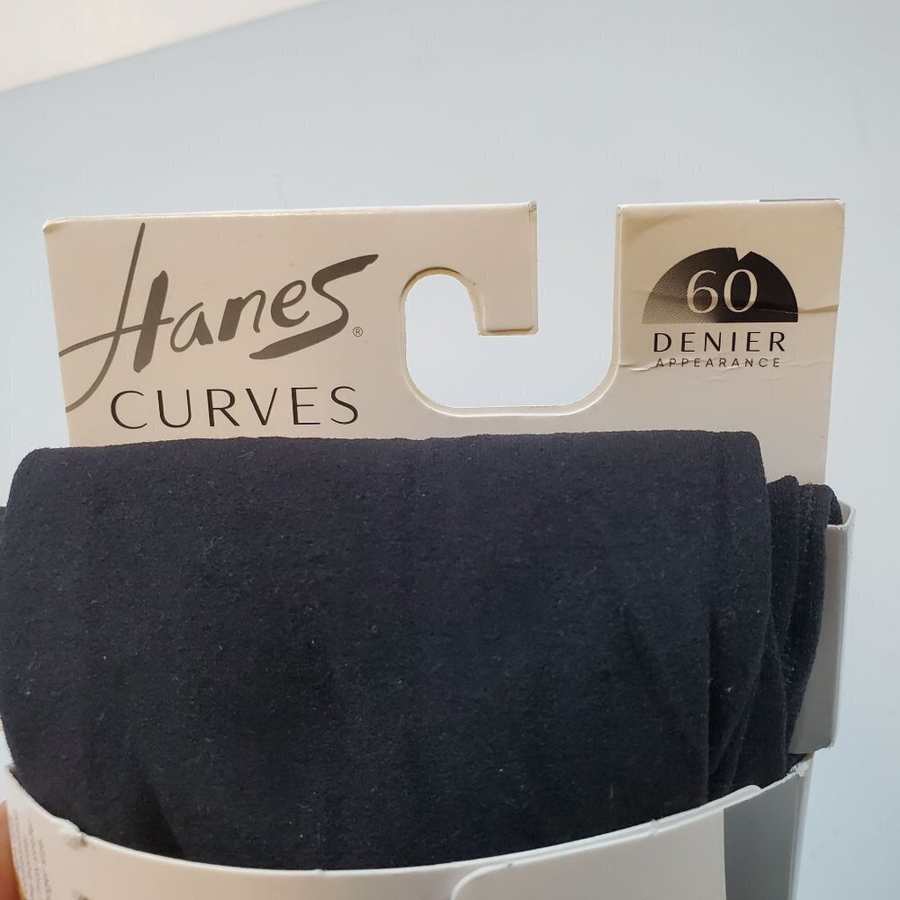 Hanes Curves Control Top Opaque Tights Size 1X/2X NWT Womens Black Shapewear - Picture 5 of 7